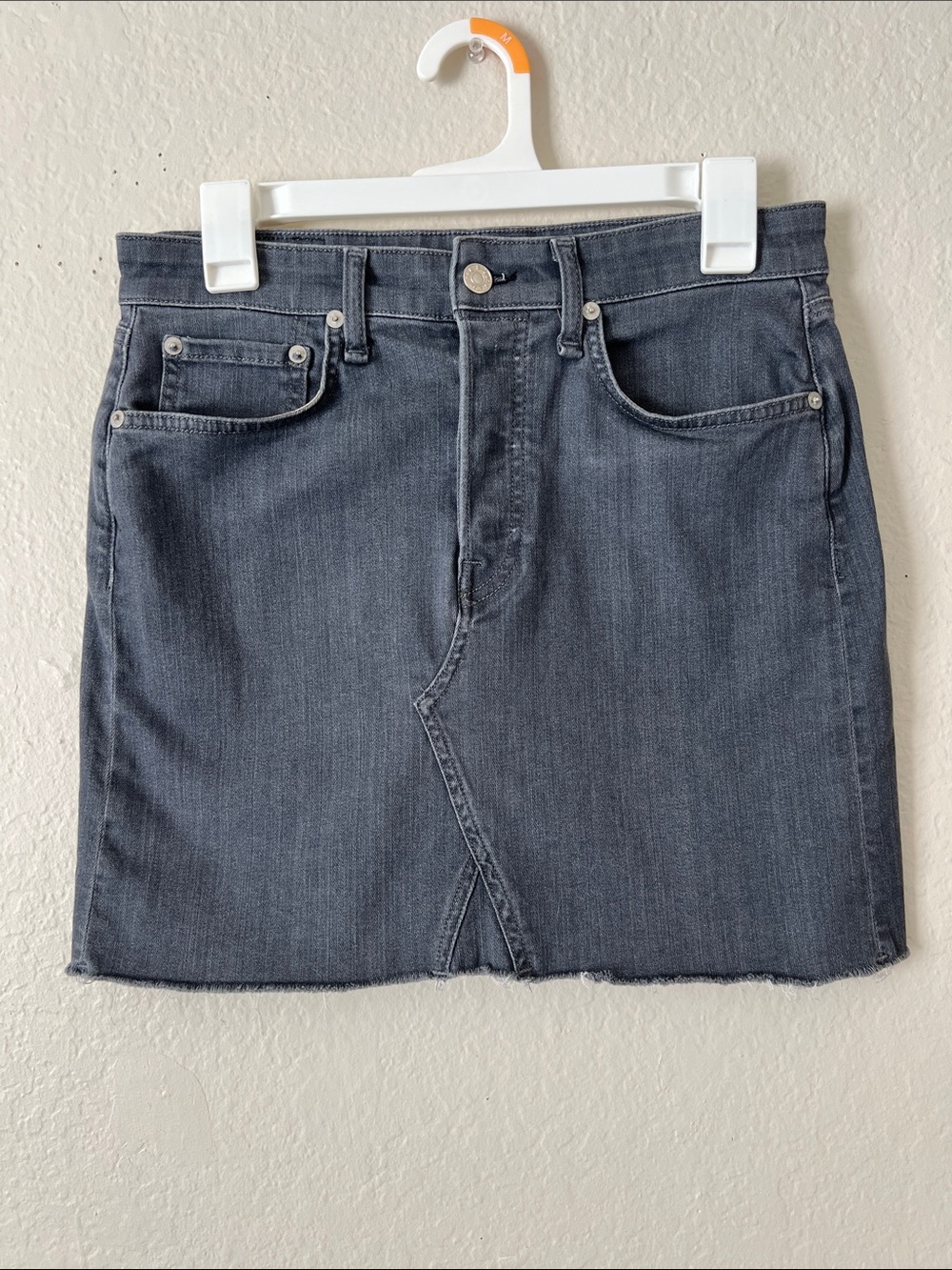 NWOT RAG & BONE Dark Gray Denim Mini Skirt Size 27